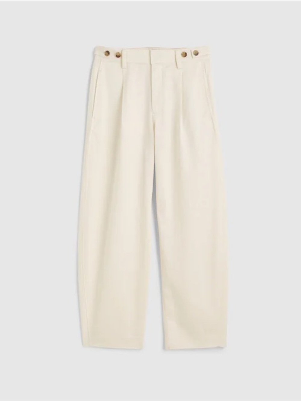 Madewell Barrel Leg Pants High Rise Ivory Cotton Twill Trouser OA016 Size 8